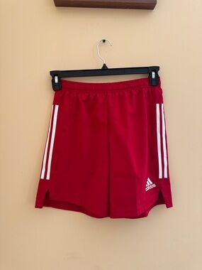 adidas youth Red Shorts with White Three-Stripes Sz XL